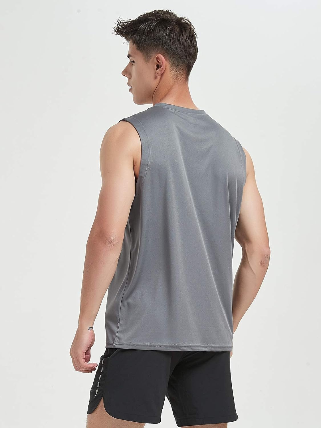 image:imageMIER Mens Workout Tank Tops UPF 50 Swim Shirts Quick Dry Running Sleeveless UV Protection Muscle TeesDark Grey