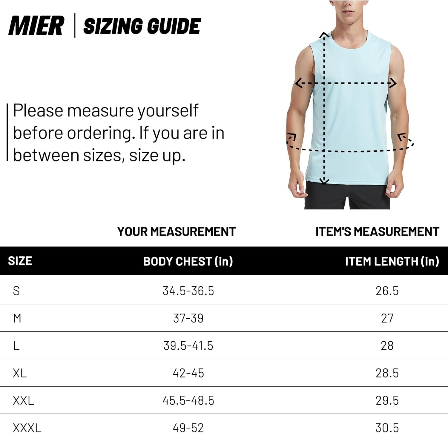 image:imageMIER Mens Workout Tank Tops UPF 50 Swim Shirts Quick Dry Running Sleeveless UV Protection Muscle TeesDark GreyLight BlueWhite