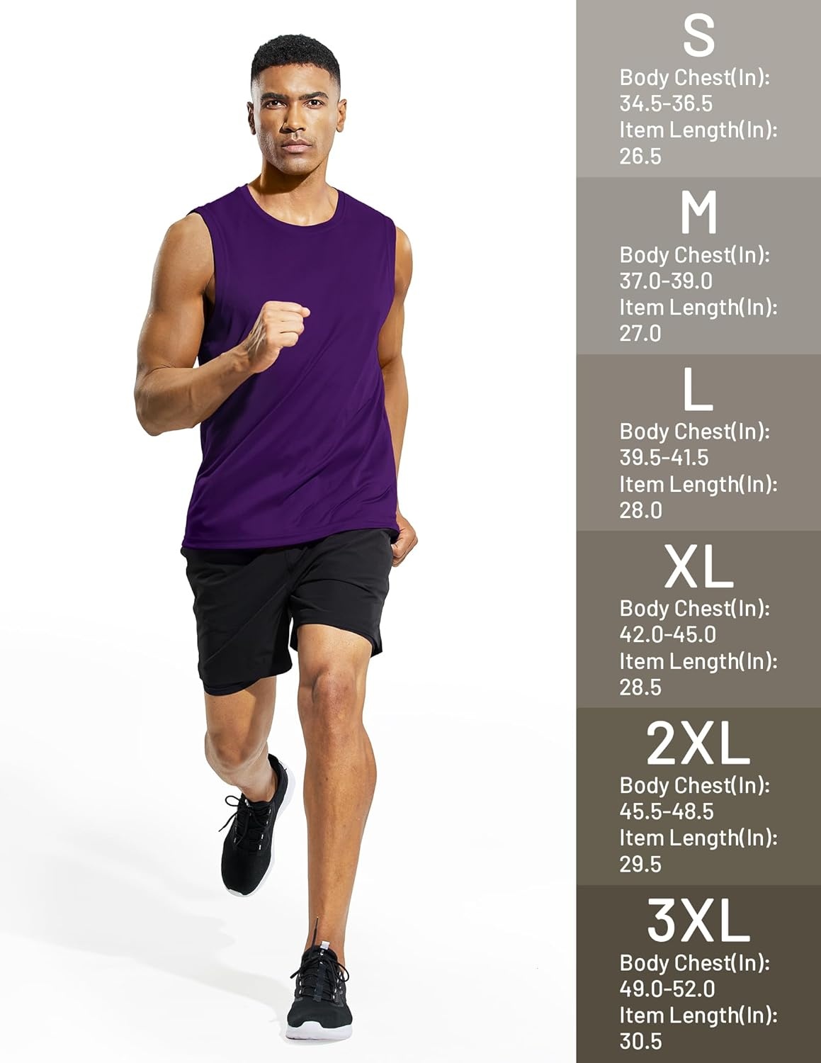 image:imageMIER Mens Workout Tank Tops UPF 50 Swim Shirts Quick Dry Running Sleeveless UV Protection Muscle TeesDeep Purple