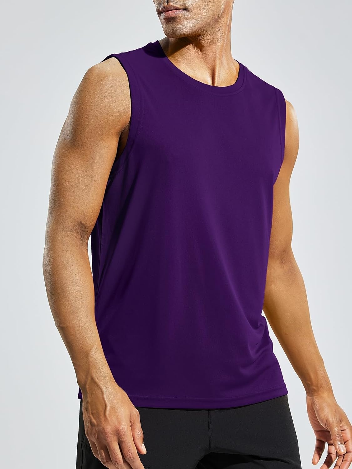 image:imageMIER Mens Workout Tank Tops UPF 50 Swim Shirts Quick Dry Running Sleeveless UV Protection Muscle TeesDeep Purple