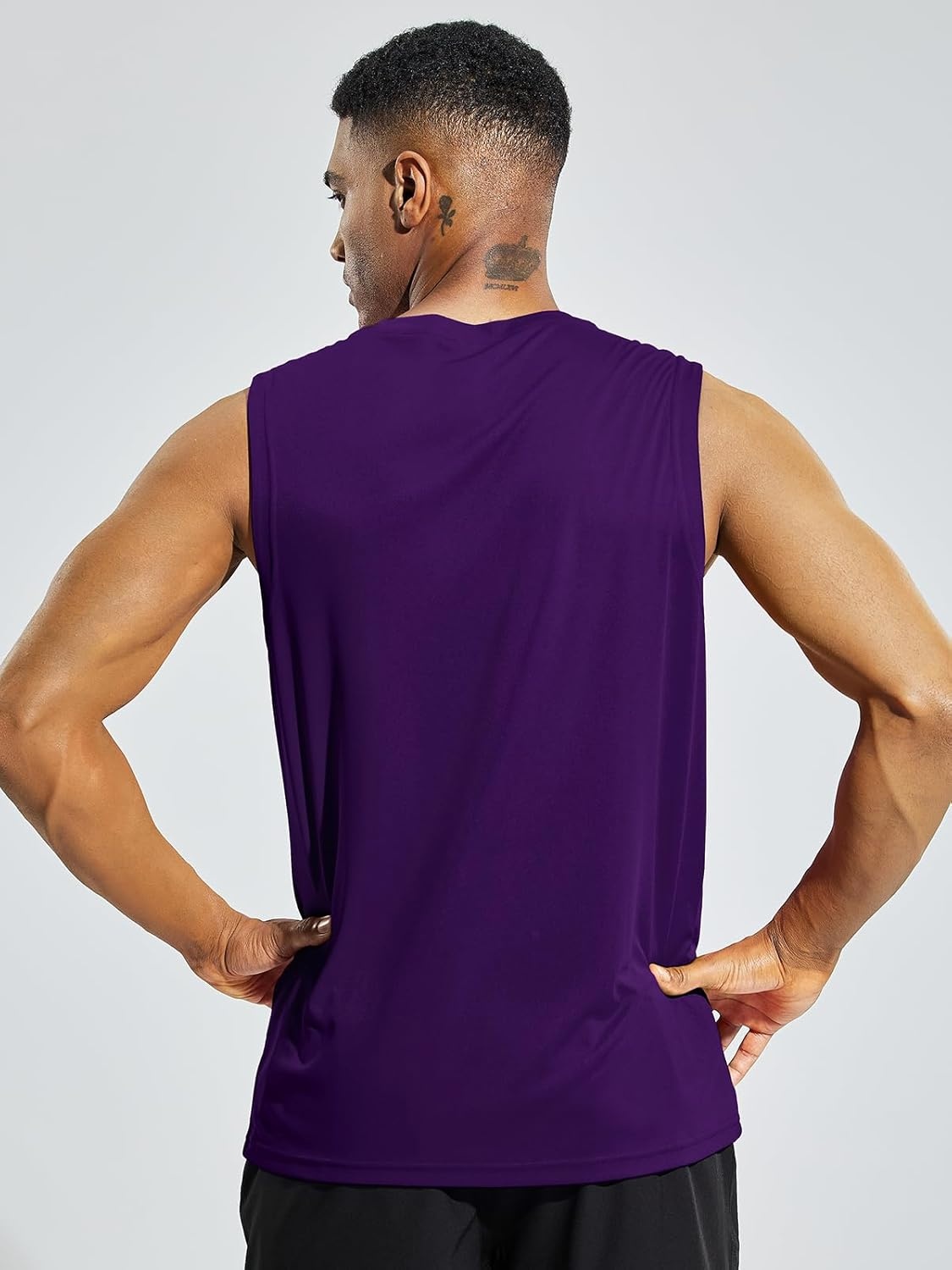 image:imageMIER Mens Workout Tank Tops UPF 50 Swim Shirts Quick Dry Running Sleeveless UV Protection Muscle TeesDeep Purple