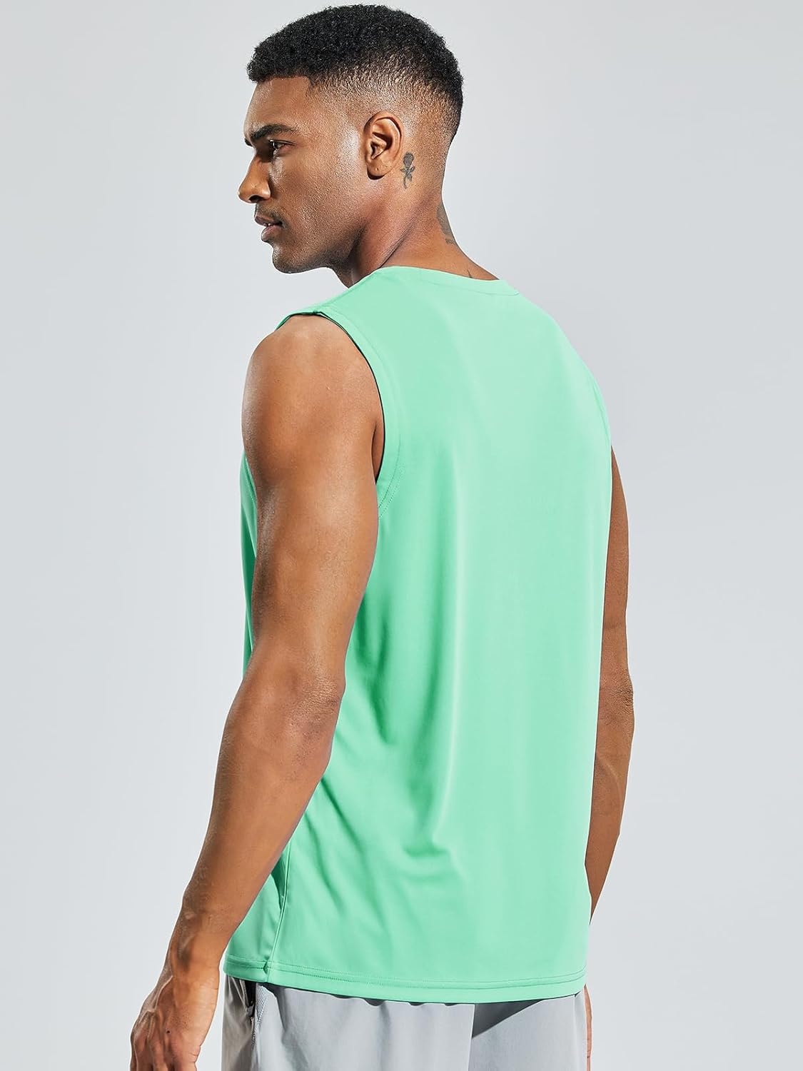 image:imageMIER Mens Workout Tank Tops UPF 50 Swim Shirts Quick Dry Running Sleeveless UV Protection Muscle TeesLight Green
