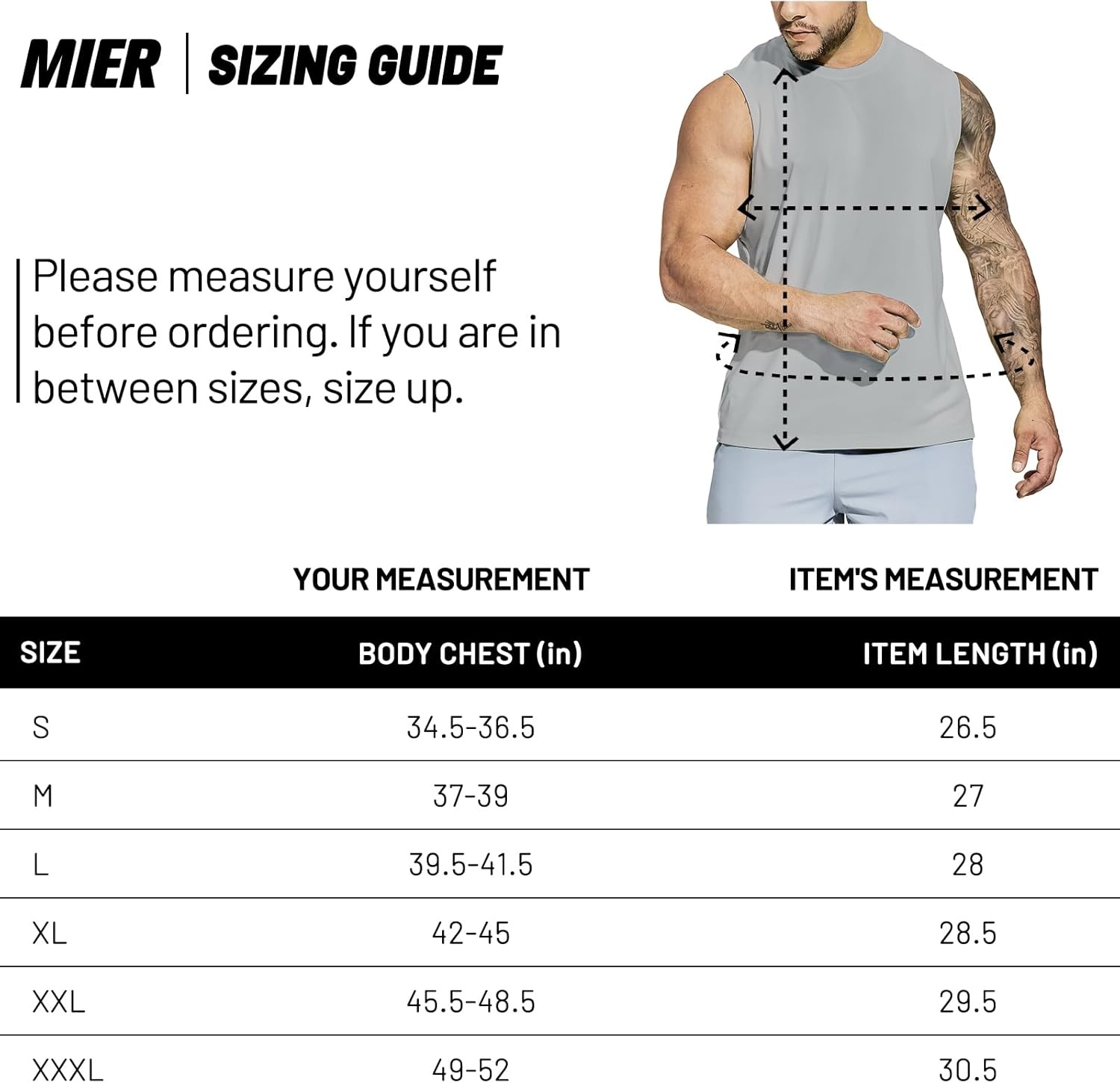 image:imageMIER Mens Workout Tank Tops UPF 50 Swim Shirts Quick Dry Running Sleeveless UV Protection Muscle TeesLight Grey