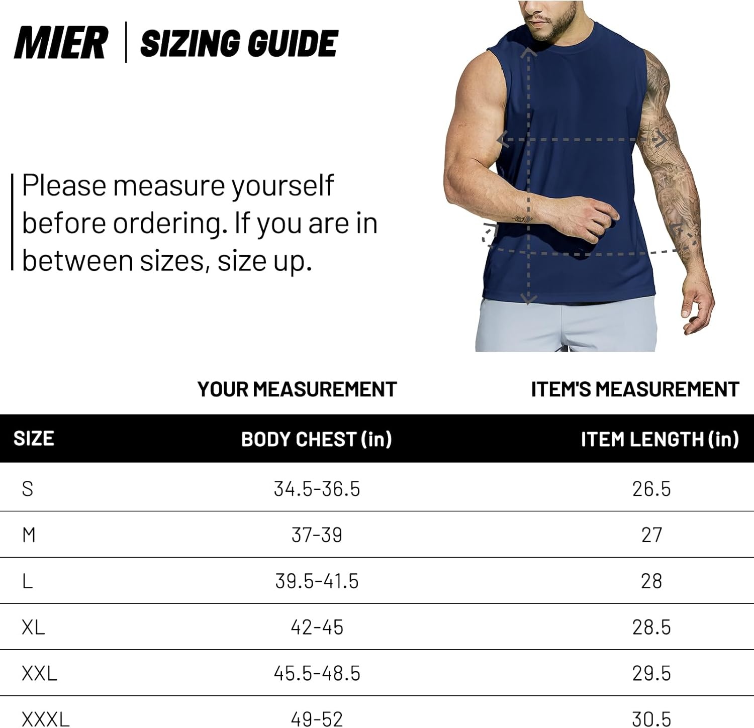 image:imageMIER Mens Workout Tank Tops UPF 50 Swim Shirts Quick Dry Running Sleeveless UV Protection Muscle TeesNavy