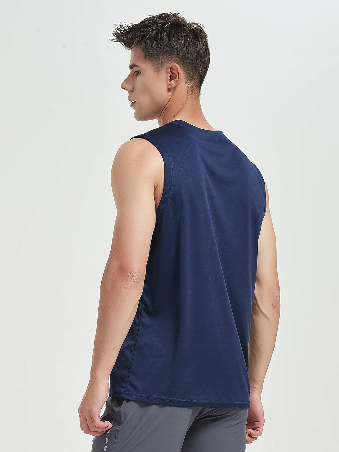 image:imageMIER Mens Workout Tank Tops UPF 50 Swim Shirts Quick Dry Running Sleeveless UV Protection Muscle TeesNavy
