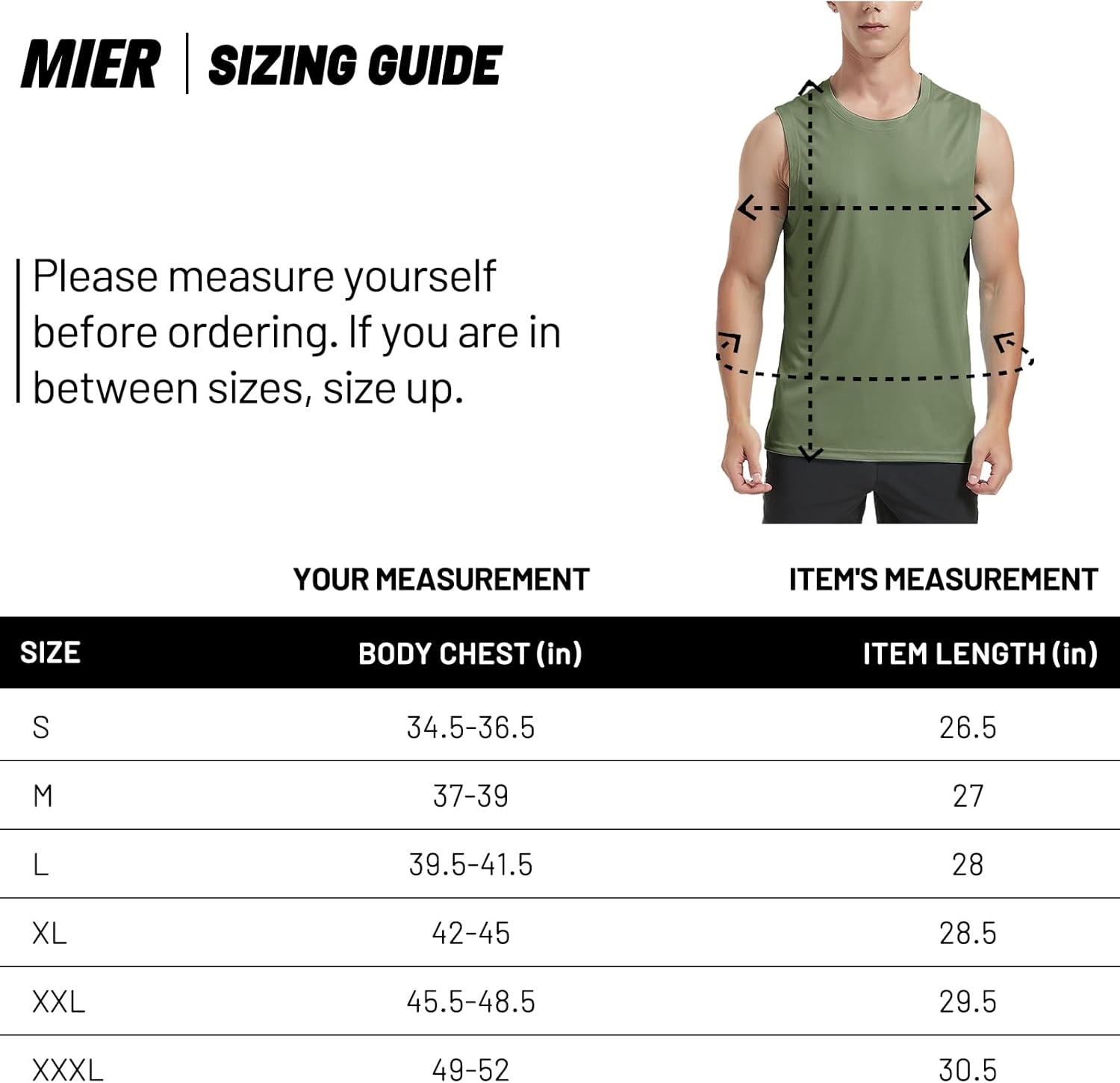 image:imageMIER Mens Workout Tank Tops UPF 50 Swim Shirts Quick Dry Running Sleeveless UV Protection Muscle TeesOlive