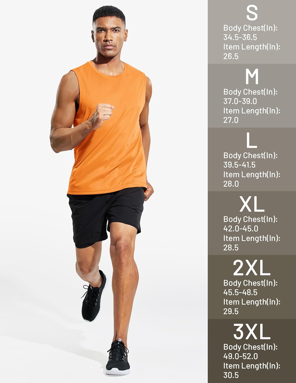 image:imageMIER Mens Workout Tank Tops UPF 50 Swim Shirts Quick Dry Running Sleeveless UV Protection Muscle TeesOrange