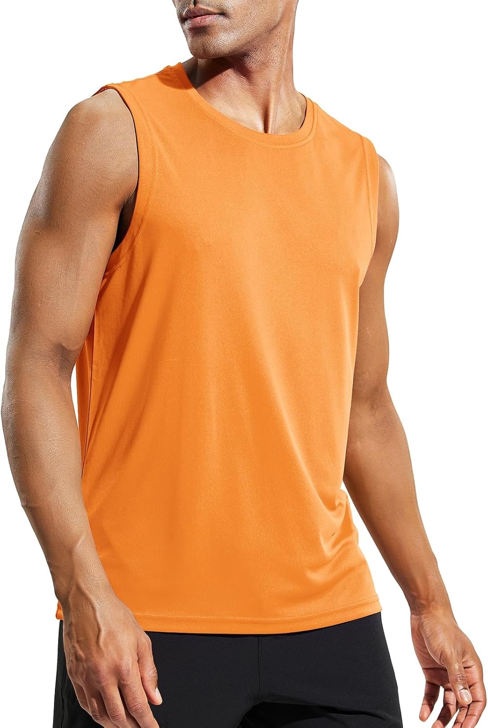 image:imageMIER Mens Workout Tank Tops UPF 50 Swim Shirts Quick Dry Running Sleeveless UV Protection Muscle TeesOrange