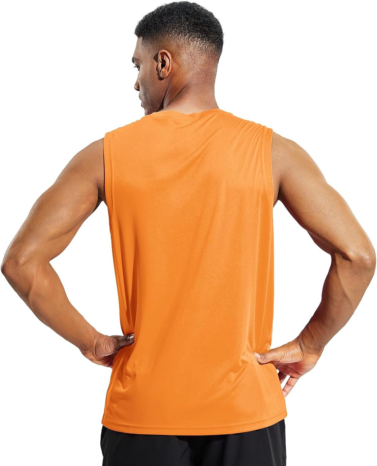 image:imageMIER Mens Workout Tank Tops UPF 50 Swim Shirts Quick Dry Running Sleeveless UV Protection Muscle TeesOrange