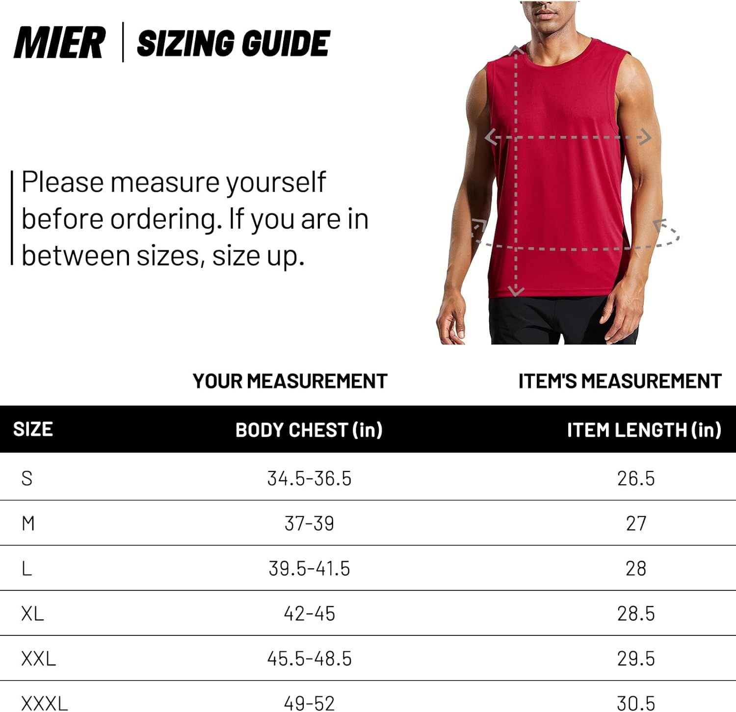 image:imageMIER Mens Workout Tank Tops UPF 50 Swim Shirts Quick Dry Running Sleeveless UV Protection Muscle TeesRed