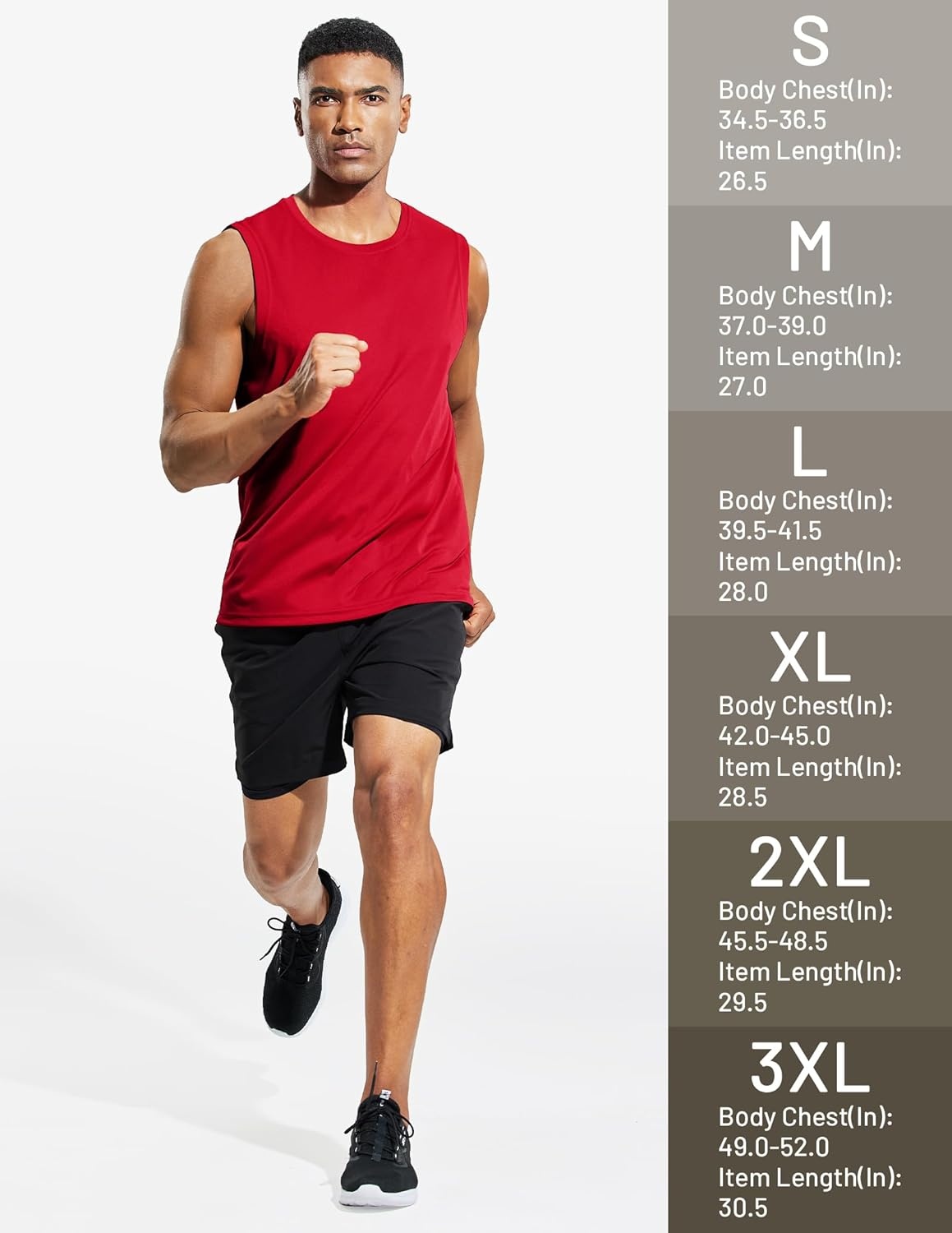 image:imageMIER Mens Workout Tank Tops UPF 50 Swim Shirts Quick Dry Running Sleeveless UV Protection Muscle TeesRed