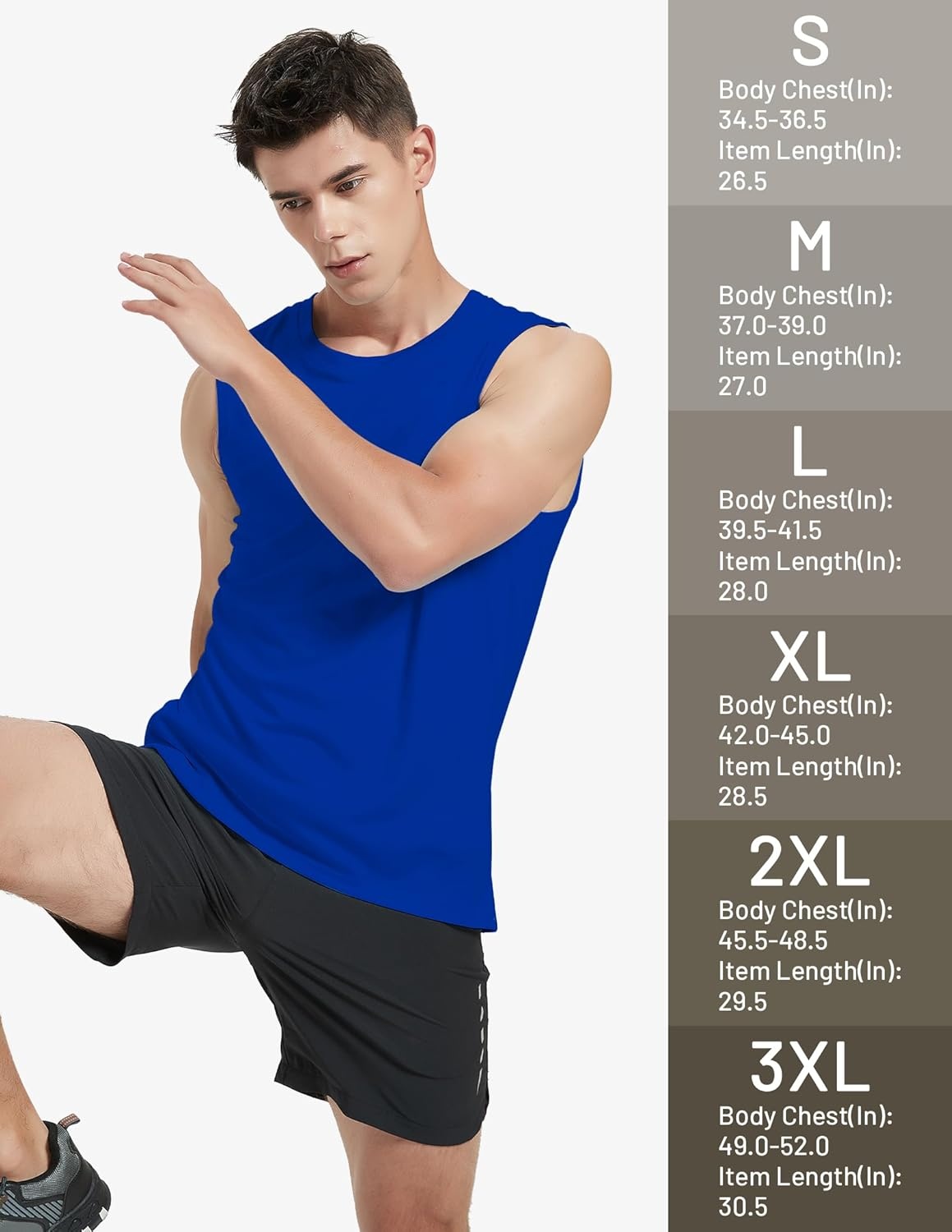 image:imageMIER Mens Workout Tank Tops UPF 50 Swim Shirts Quick Dry Running Sleeveless UV Protection Muscle TeesRoyal Blue