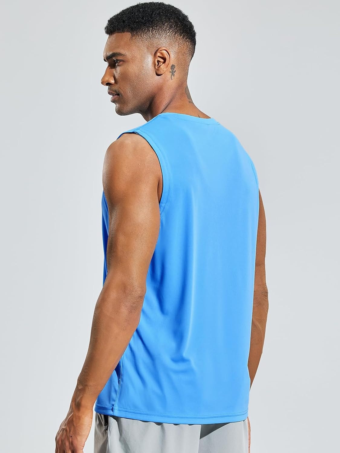 image:imageMIER Mens Workout Tank Tops UPF 50 Swim Shirts Quick Dry Running Sleeveless UV Protection Muscle TeesSky Blue