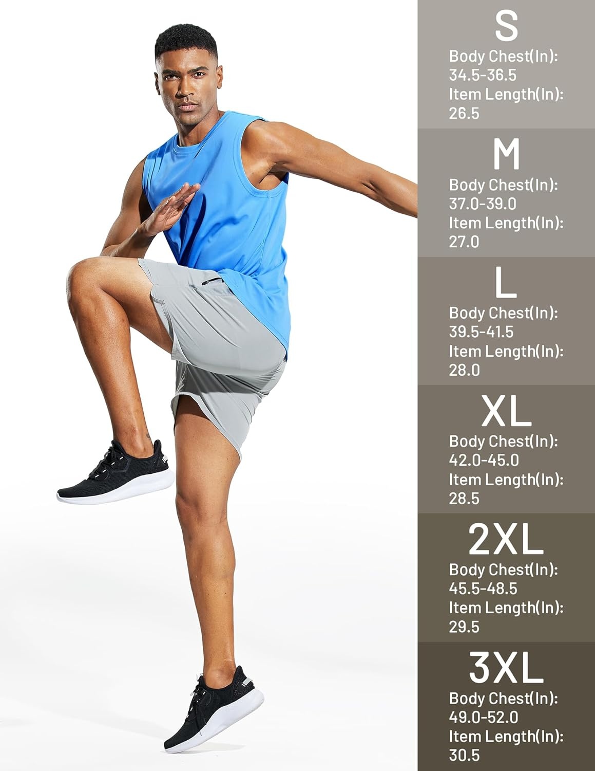 image:imageMIER Mens Workout Tank Tops UPF 50 Swim Shirts Quick Dry Running Sleeveless UV Protection Muscle TeesSky Blue