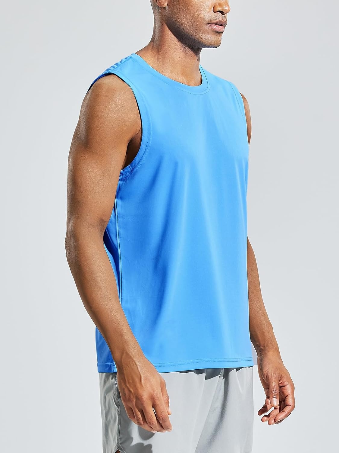 image:imageMIER Mens Workout Tank Tops UPF 50 Swim Shirts Quick Dry Running Sleeveless UV Protection Muscle TeesSky Blue