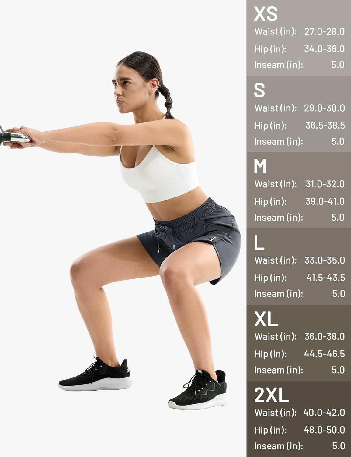 image:imageMIER Running Shorts for Women 5 Inch Lightweight Athletic Quick Dry Shorts with Pockets for Workout Gym Active Mid WaistedDark Grey