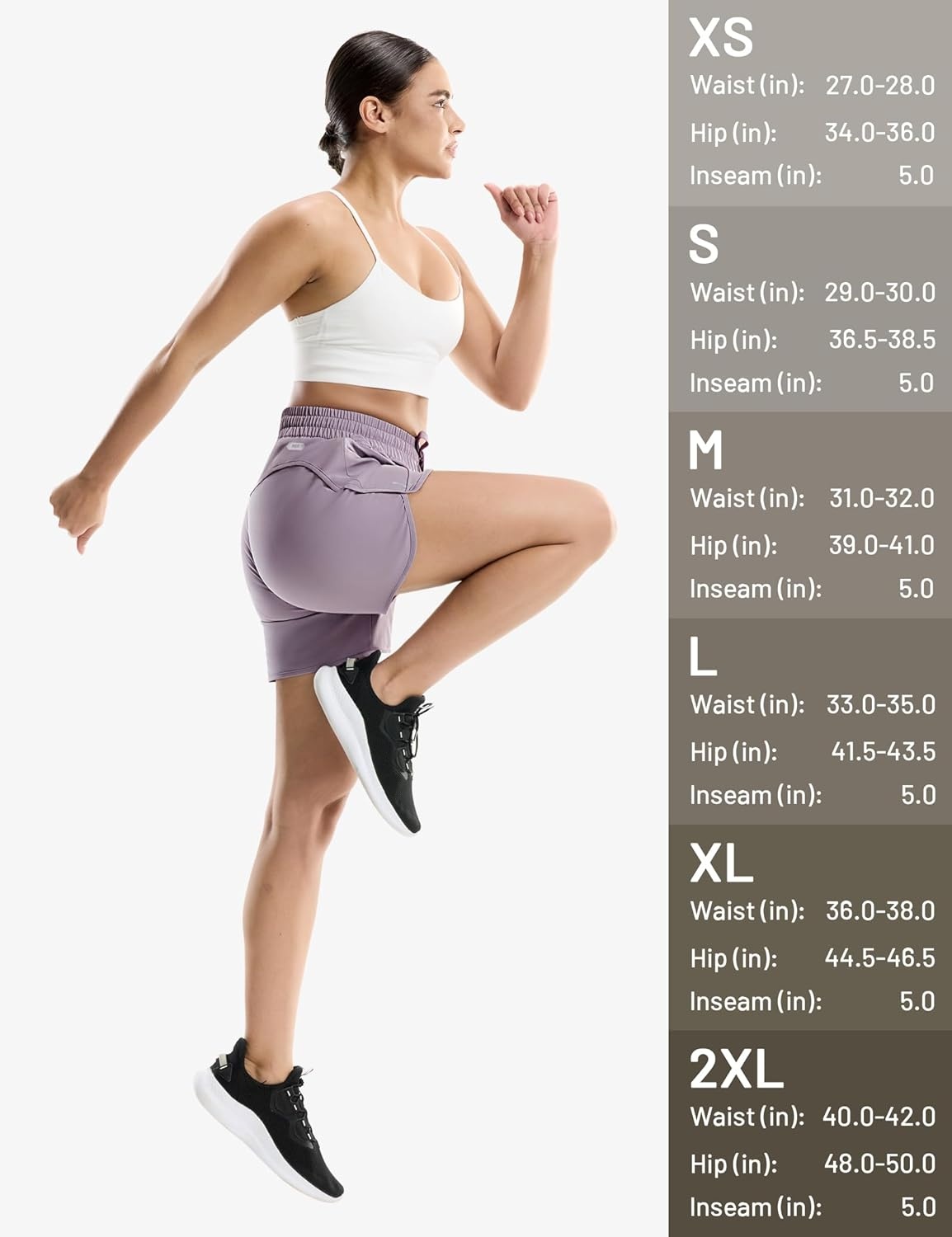 image:imageMIER Running Shorts for Women 5 Inch Lightweight Athletic Quick Dry Shorts with Pockets for Workout Gym Active Mid WaistedLavender Mist
