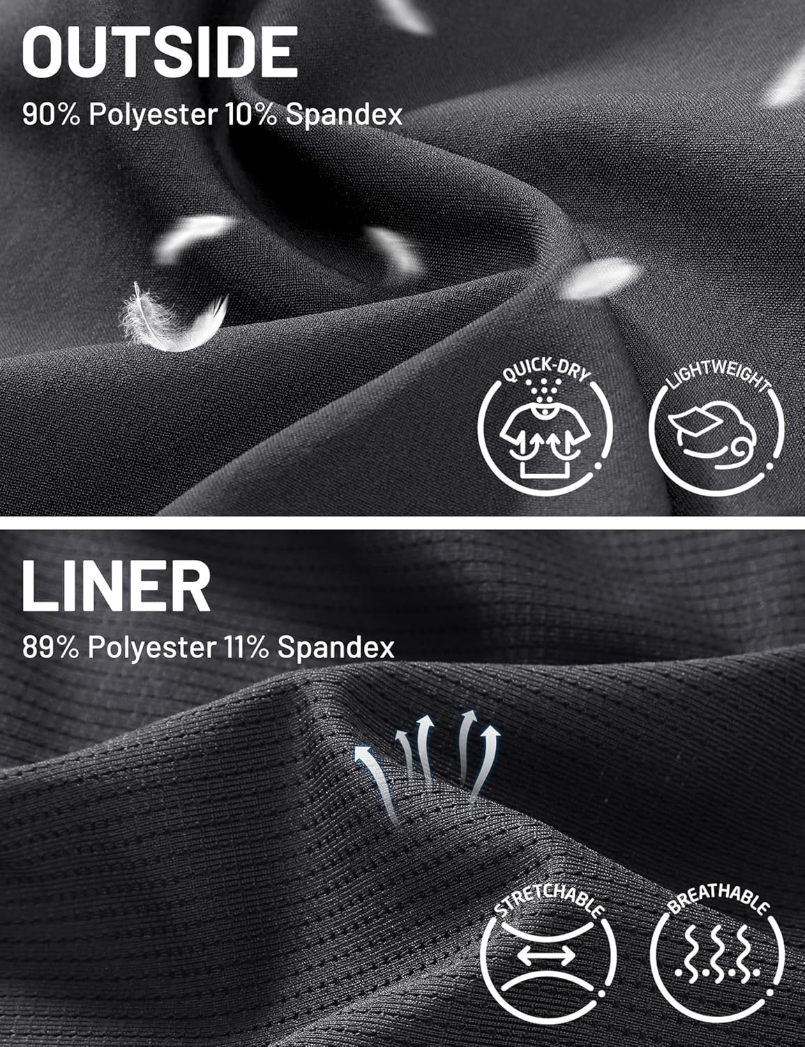 image:imageMIER Womens 2in1 Athletic Running Shorts with Pockets 3 High Waisted Quick Dry Active Exercise Shorts with Mesh LinerDark Grey