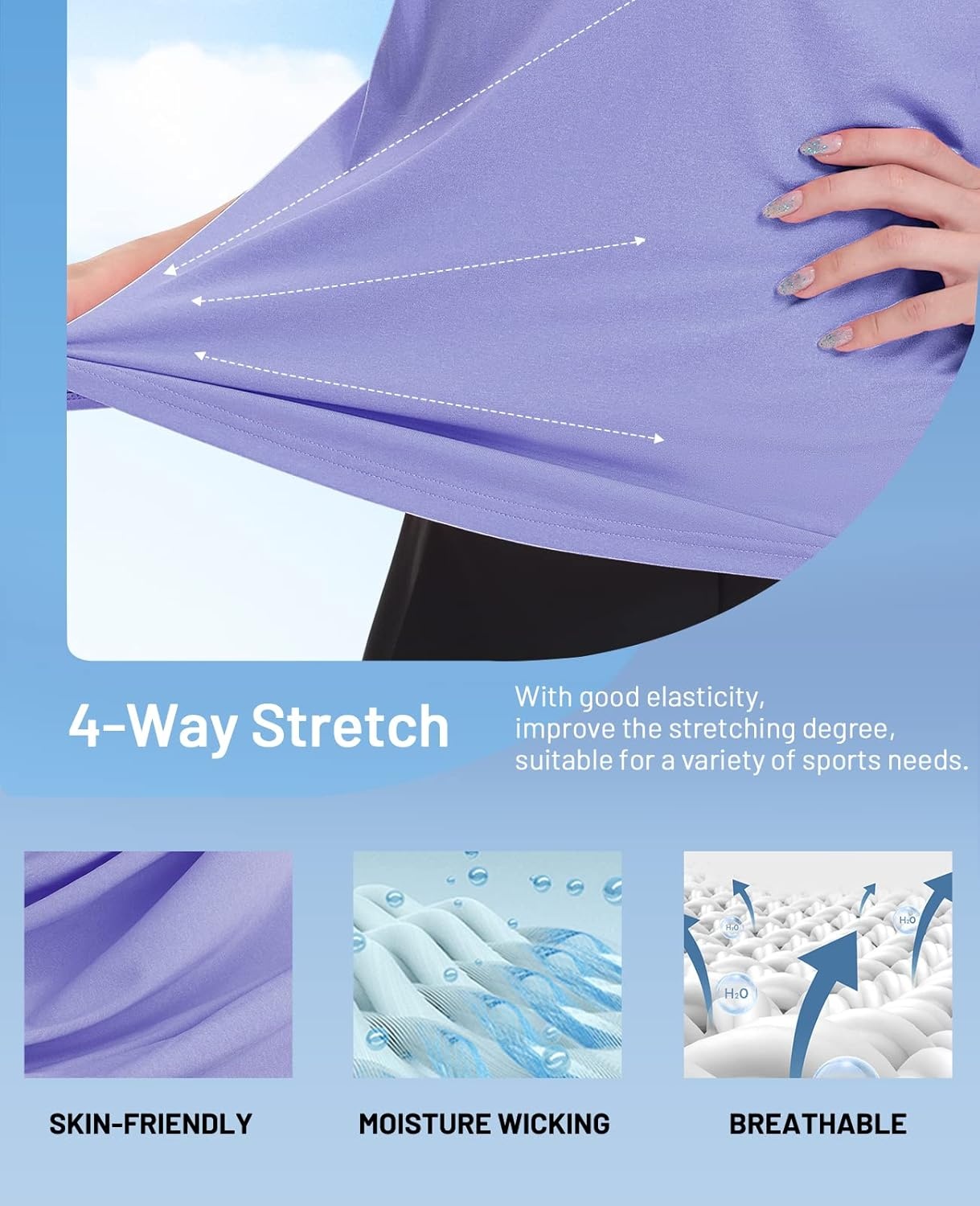 image:imageMIER Womens Golf Polo Shirts Collared V Neck Short Sleeve Tennis Shirt Dry Fit Moisture WickingLavender