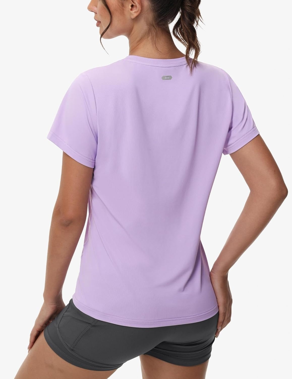 image:imageMIER Womens Running Athletic Shirts Dry Fit Active TShirt Tops Short Sleeve Soft Crew Neck Gym Workout Exercise TeesLavender