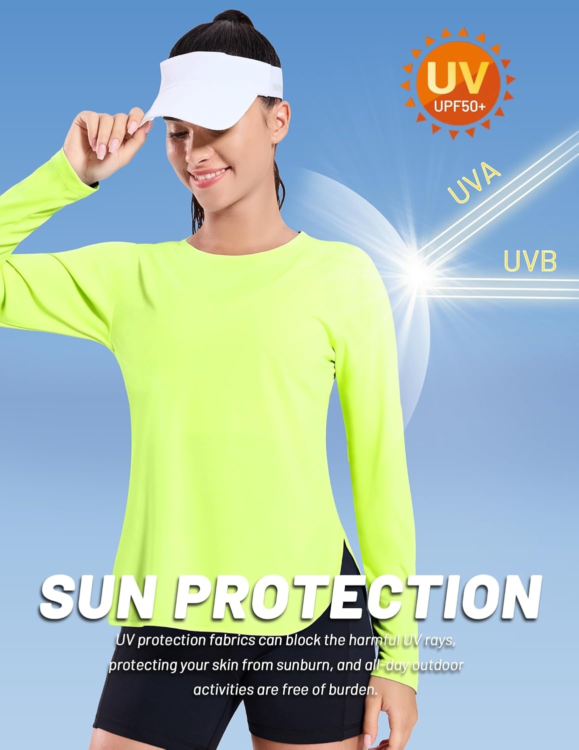 image:imageMIER Womens UPF 50 Sun Shirts Long Sleeve Workout UV Protection Dry Fit Athletic Running Gym Hiking Tops LightweightGreen