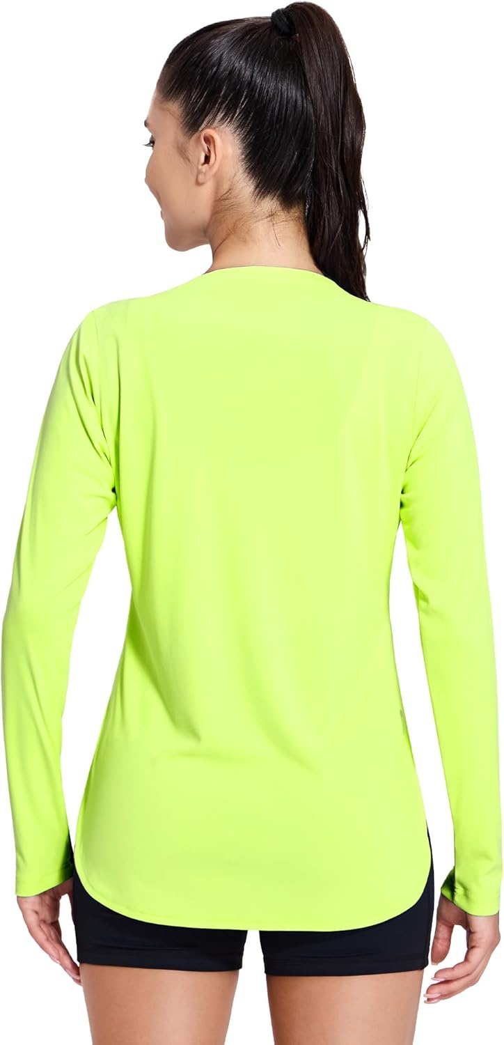 image:imageMIER Womens UPF 50 Sun Shirts Long Sleeve Workout UV Protection Dry Fit Athletic Running Gym Hiking Tops LightweightGreen