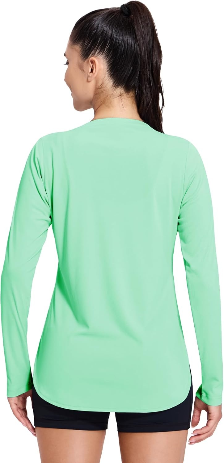 image:imageMIER Womens UPF 50 Sun Shirts Long Sleeve Workout UV Protection Dry Fit Athletic Running Gym Hiking Tops LightweightMint Green