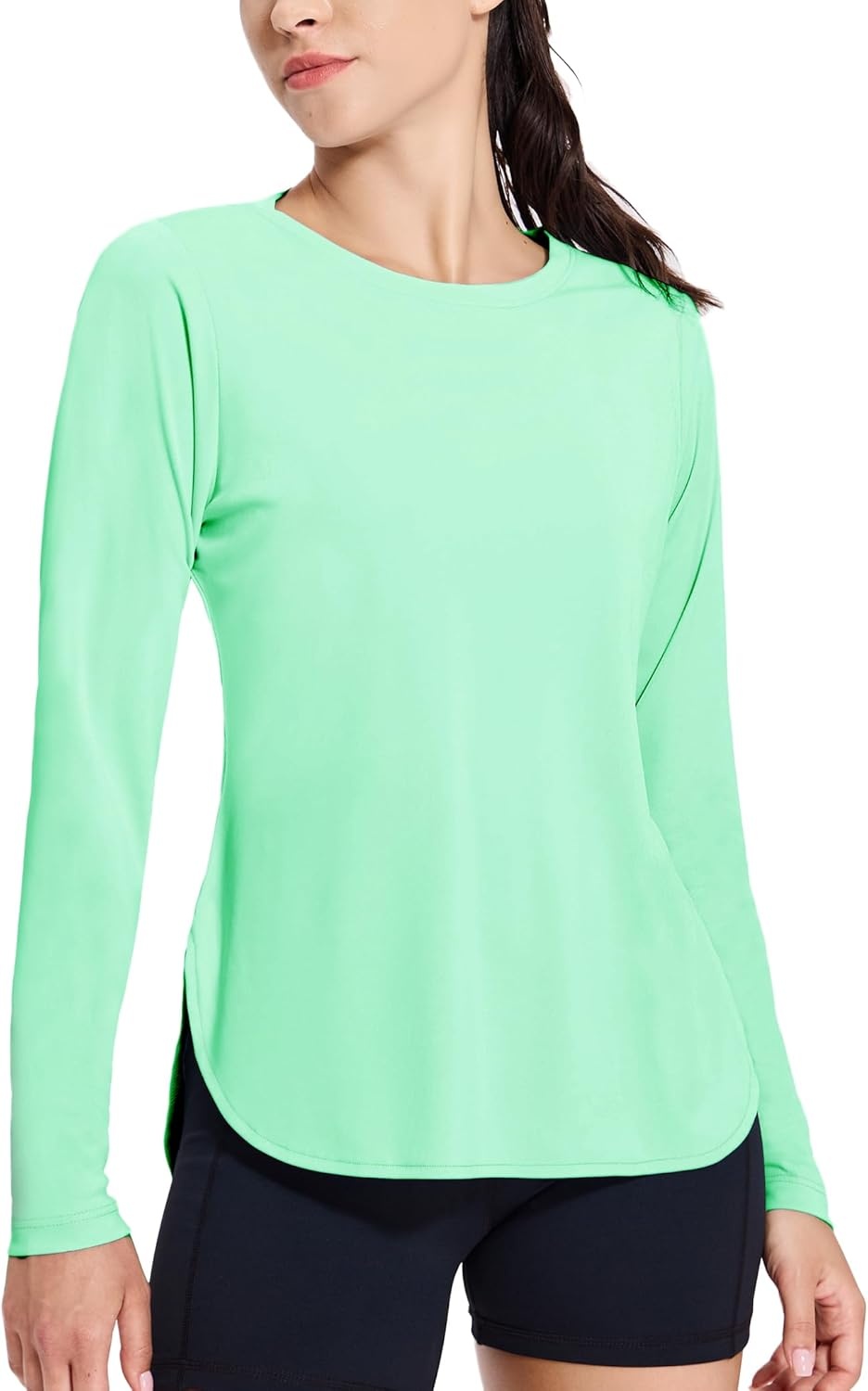 image:imageMIER Womens UPF 50 Sun Shirts Long Sleeve Workout UV Protection Dry Fit Athletic Running Gym Hiking Tops LightweightMint Green