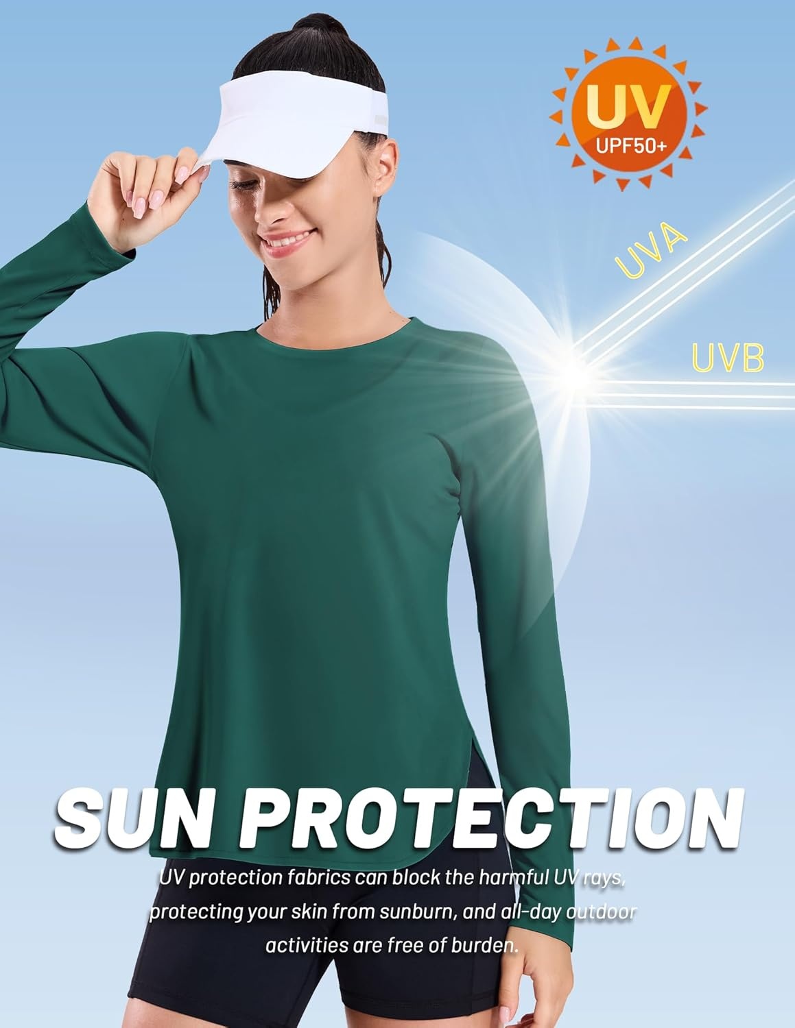 image:imageMIER Womens UPF 50 Sun Shirts Long Sleeve Workout UV Protection Dry Fit Athletic Running Gym Hiking Tops LightweightMoss Green