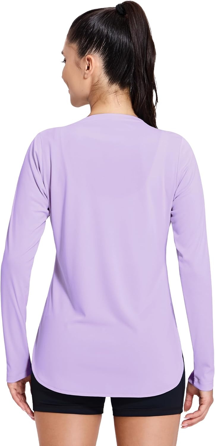 image:imageMIER Womens UPF 50 Sun Shirts Long Sleeve Workout UV Protection Dry Fit Athletic Running Gym Hiking Tops LightweightPurple
