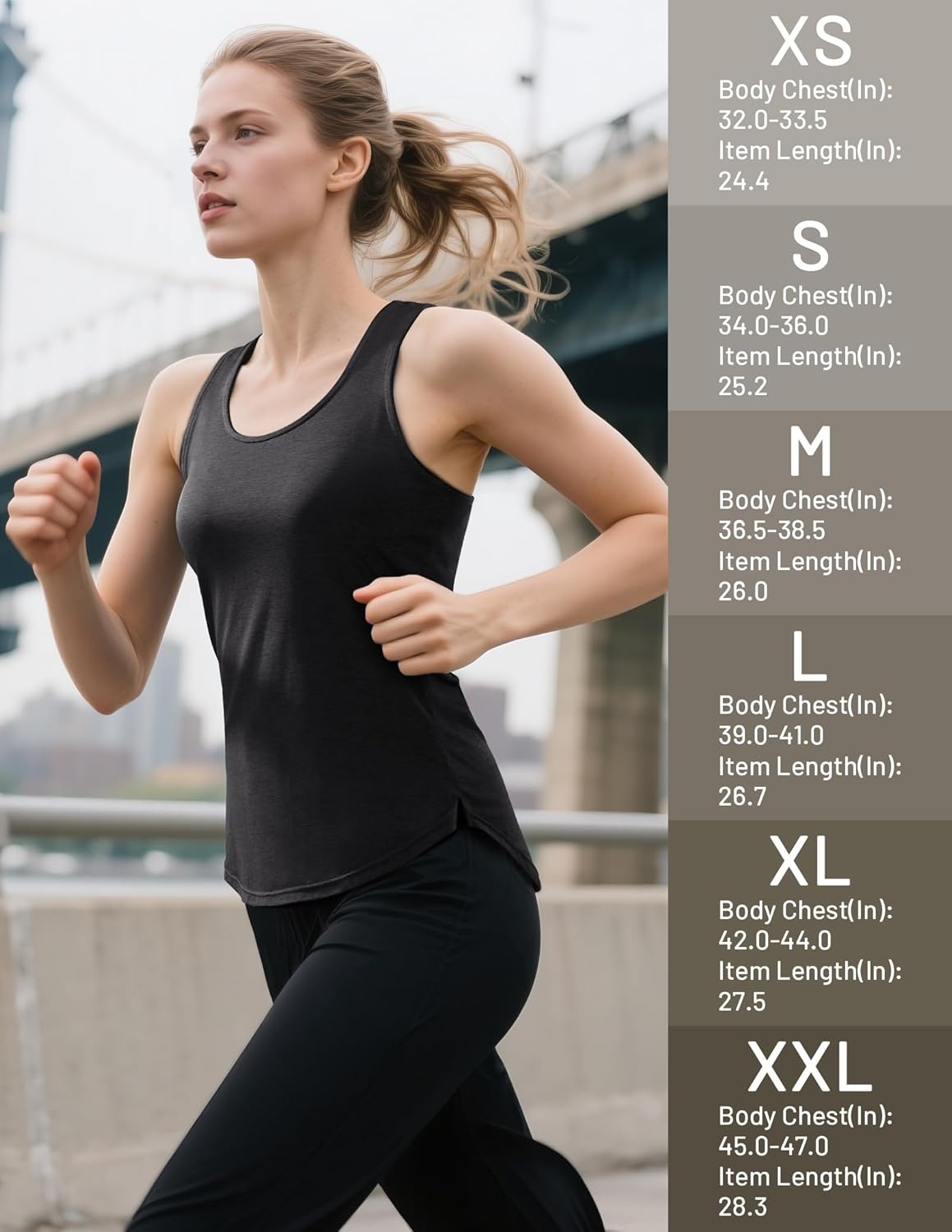 image:imageMIER Womens Workout Tank Tops Sleeveless Yoga Athletic Running Dry Fit Shirts Racerback Soft Gym Muscle Tee Scoop NeckBlack