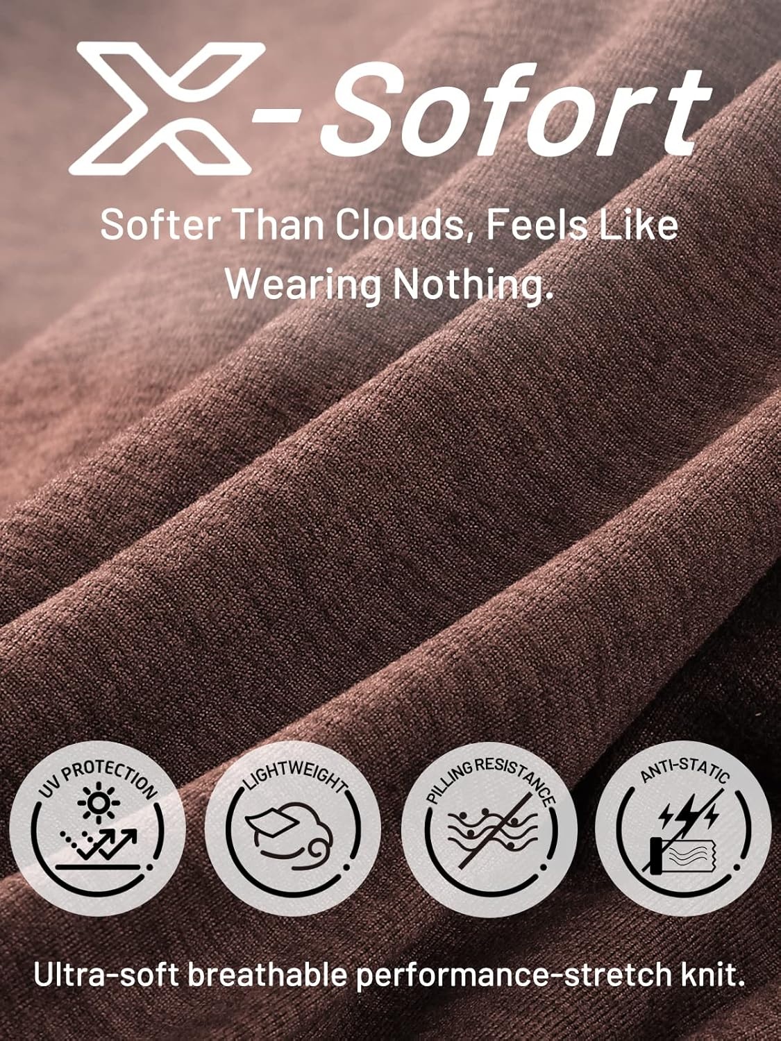 image:imageMIER XSofort Mens Long Sleeve TShirts Lightweight Super Soft Athletic Crew Neck Tees for Running Lounging Casual WorkoutBrown Heather
