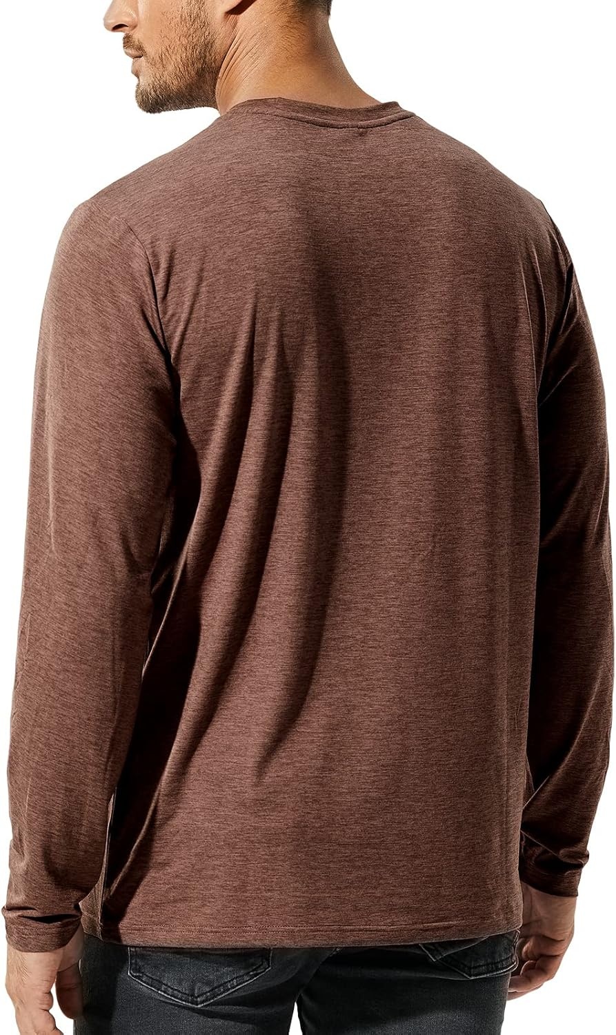 image:imageMIER XSofort Mens Long Sleeve TShirts Lightweight Super Soft Athletic Crew Neck Tees for Running Lounging Casual WorkoutBrown Heather