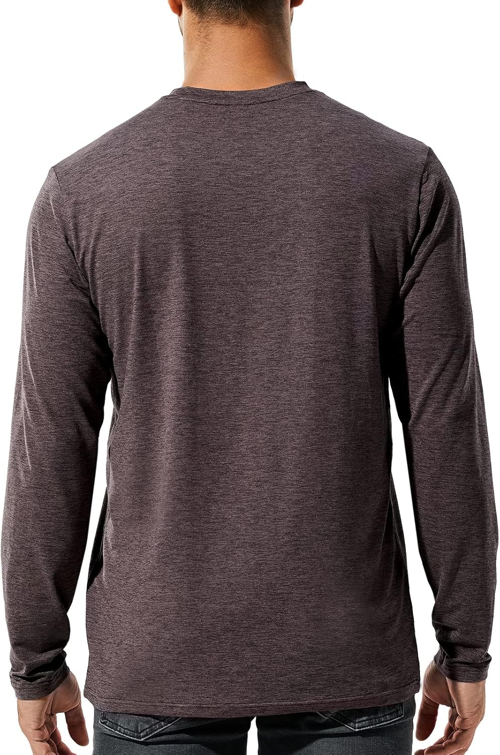 image:imageMIER XSofort Mens Long Sleeve TShirts Lightweight Super Soft Athletic Crew Neck Tees for Running Lounging Casual WorkoutDark Brown Heather