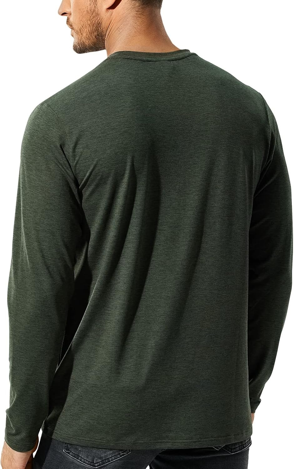 image:imageMIER XSofort Mens Long Sleeve TShirts Lightweight Super Soft Athletic Crew Neck Tees for Running Lounging Casual WorkoutDark Green Heather