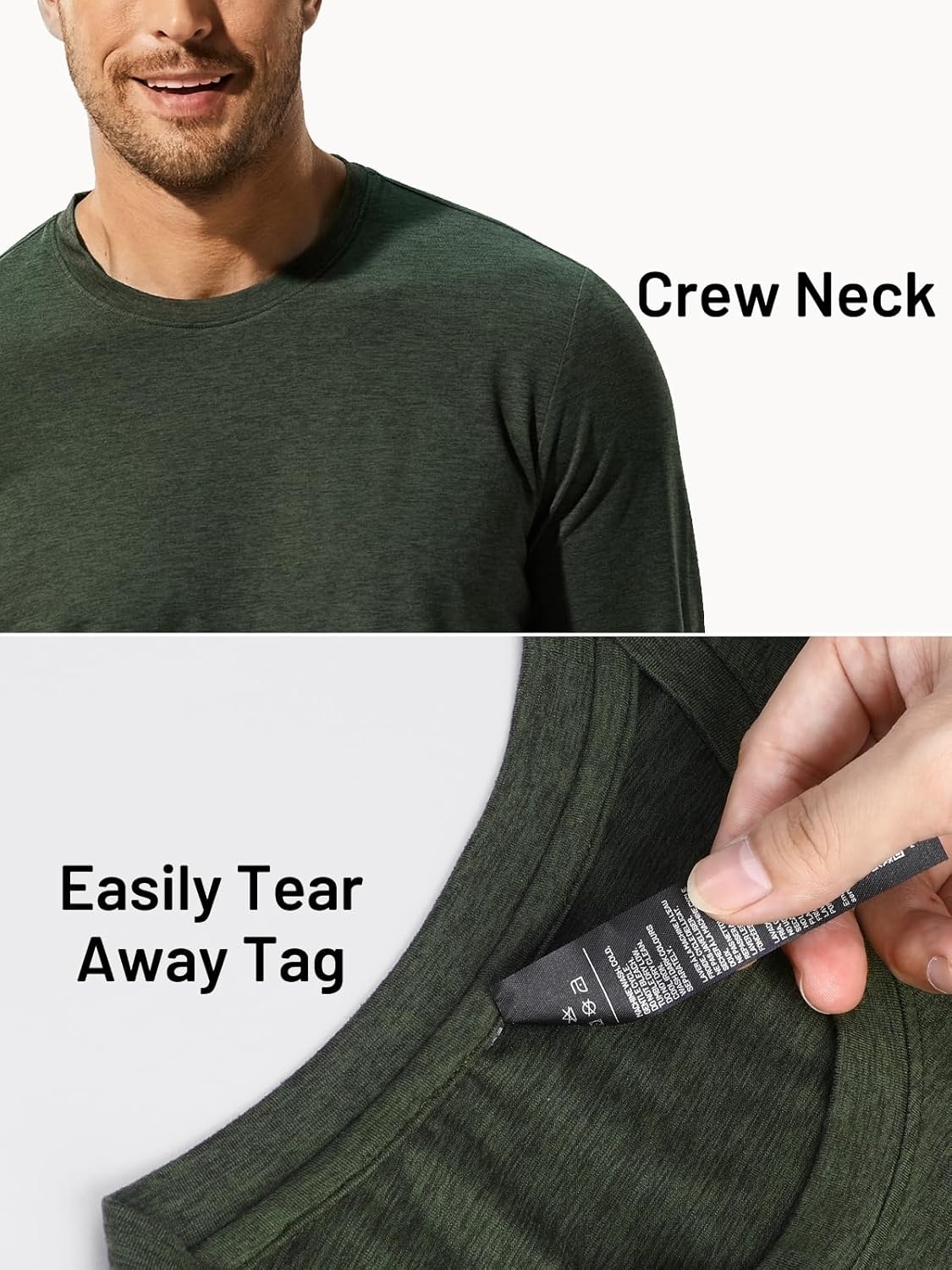 image:imageMIER XSofort Mens Long Sleeve TShirts Lightweight Super Soft Athletic Crew Neck Tees for Running Lounging Casual WorkoutDark Green Heather
