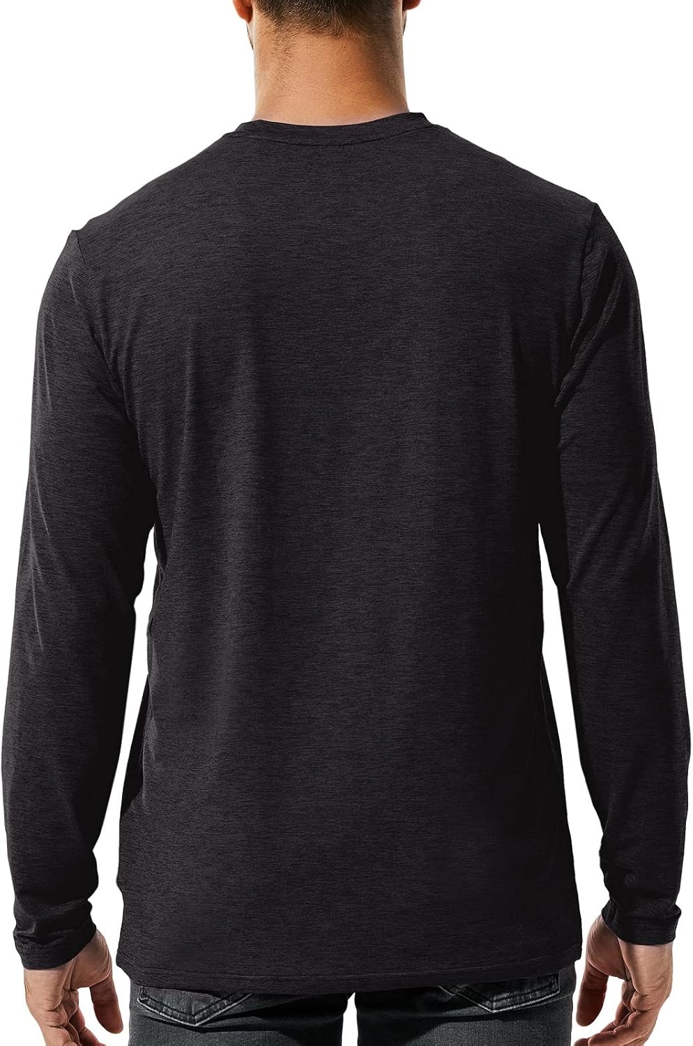 image:imageMIER XSofort Mens Long Sleeve TShirts Lightweight Super Soft Athletic Crew Neck Tees for Running Lounging Casual WorkoutHeather Black
