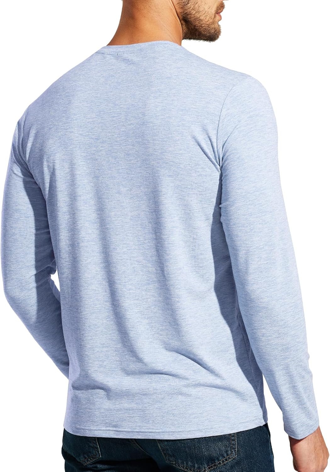 image:imageMIER XSofort Mens Long Sleeve TShirts Lightweight Super Soft Athletic Crew Neck Tees for Running Lounging Casual WorkoutHeather Blue