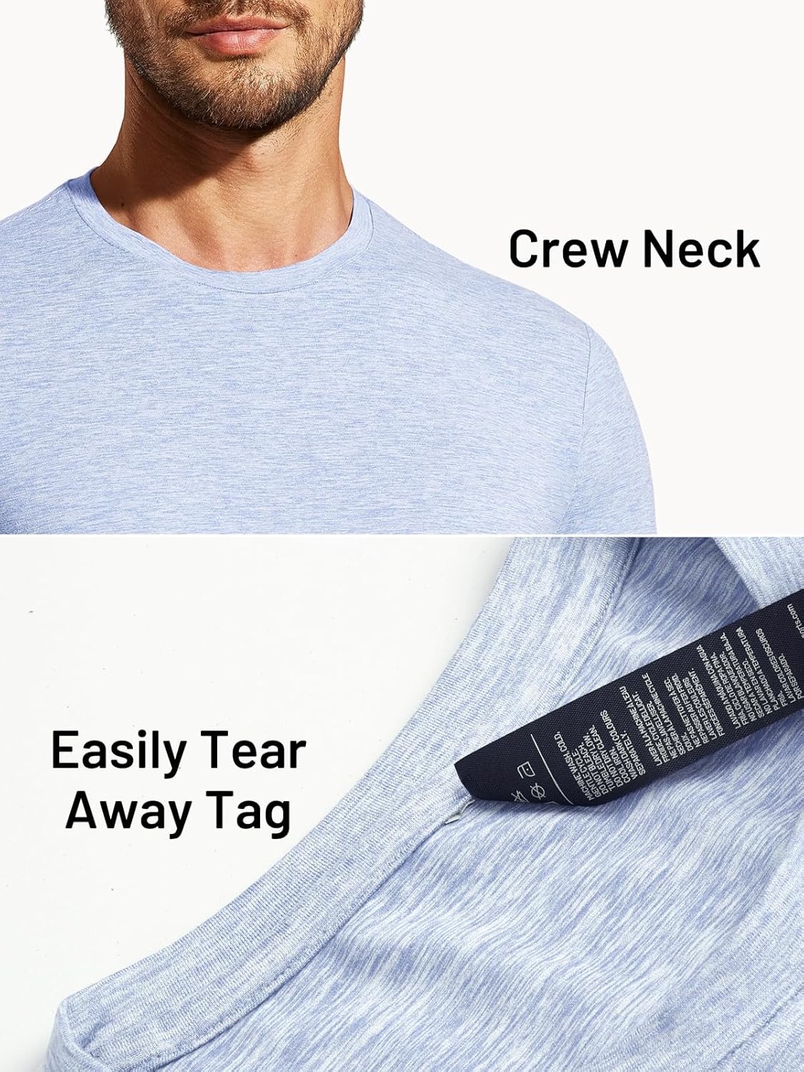 image:imageMIER XSofort Mens Long Sleeve TShirts Lightweight Super Soft Athletic Crew Neck Tees for Running Lounging Casual WorkoutHeather Blue