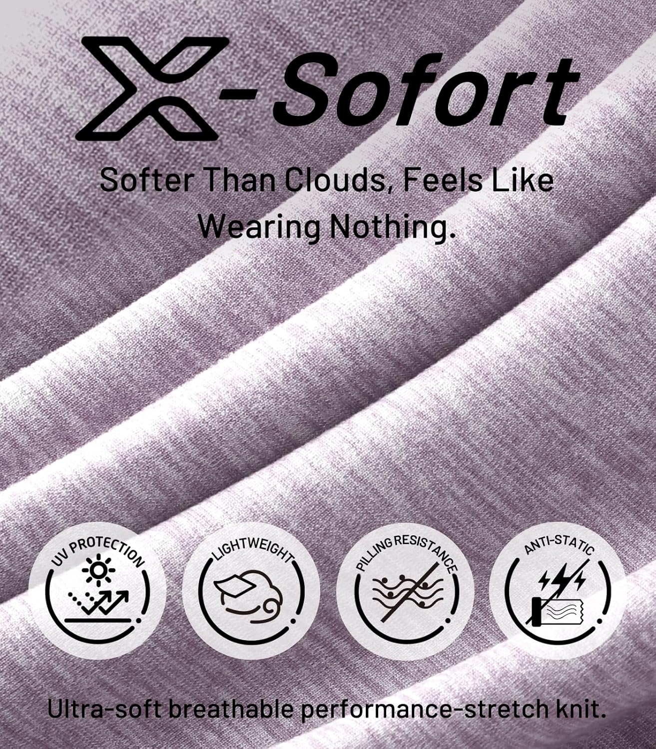 image:imageMIER XSofort Mens Long Sleeve TShirts Lightweight Super Soft Athletic Crew Neck Tees for Running Lounging Casual WorkoutLavender Heather