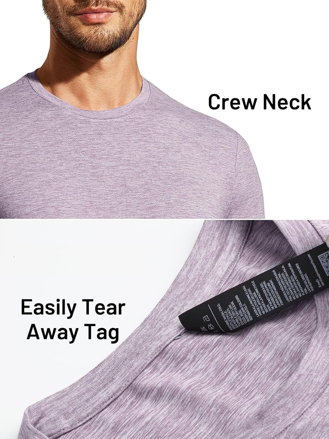 image:imageMIER XSofort Mens Long Sleeve TShirts Lightweight Super Soft Athletic Crew Neck Tees for Running Lounging Casual WorkoutLavender Heather