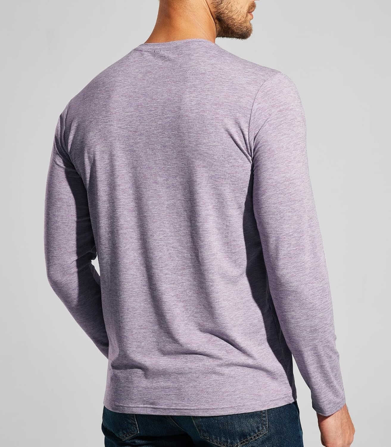image:imageMIER XSofort Mens Long Sleeve TShirts Lightweight Super Soft Athletic Crew Neck Tees for Running Lounging Casual WorkoutLavender Heather