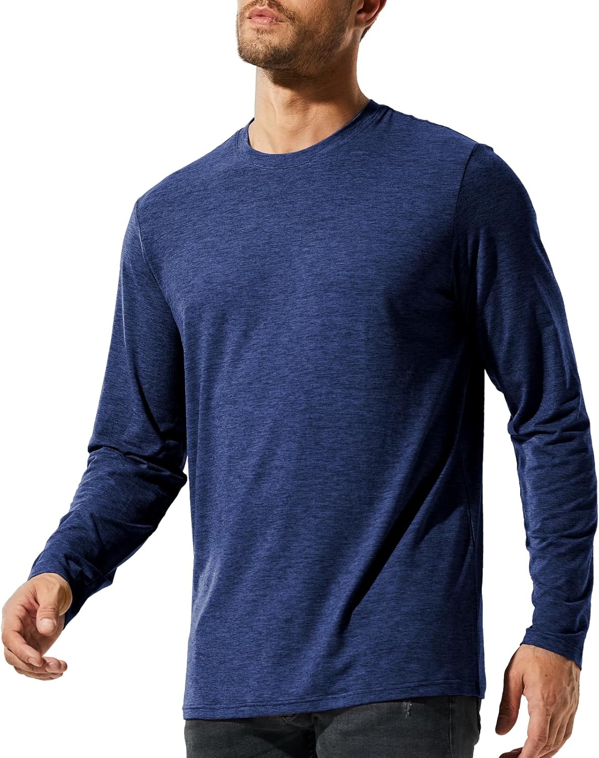 image:imageMIER XSofort Mens Long Sleeve TShirts Lightweight Super Soft Athletic Crew Neck Tees for Running Lounging Casual WorkoutNavy Heather