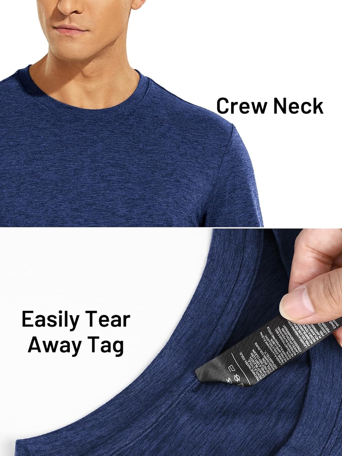 image:imageMIER XSofort Mens Long Sleeve TShirts Lightweight Super Soft Athletic Crew Neck Tees for Running Lounging Casual WorkoutNavy Heather