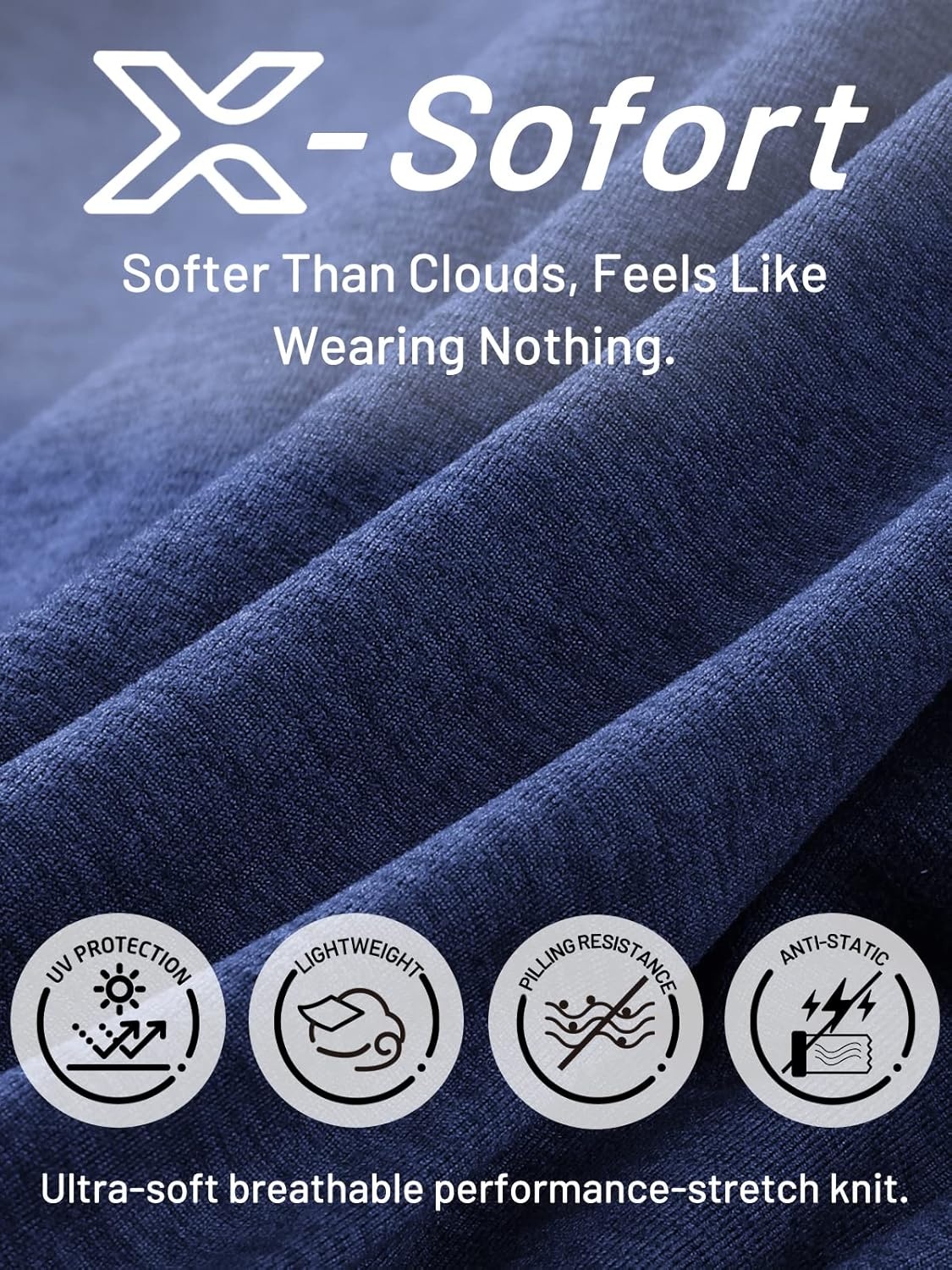 image:imageMIER XSofort Mens Long Sleeve TShirts Lightweight Super Soft Athletic Crew Neck Tees for Running Lounging Casual WorkoutNavy Heather