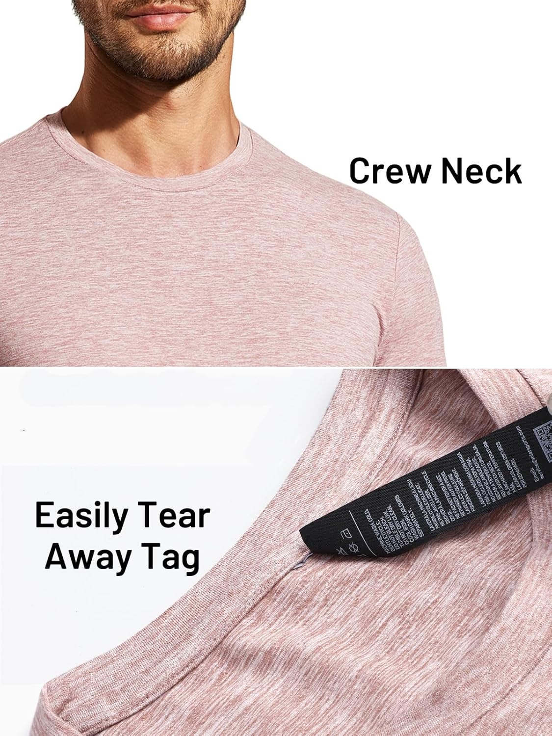 image:imageMIER XSofort Mens Long Sleeve TShirts Lightweight Super Soft Athletic Crew Neck Tees for Running Lounging Casual WorkoutPink Heather