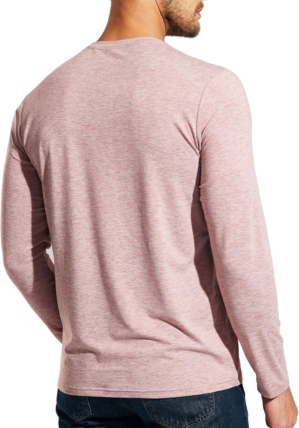 image:imageMIER XSofort Mens Long Sleeve TShirts Lightweight Super Soft Athletic Crew Neck Tees for Running Lounging Casual WorkoutPink Heather