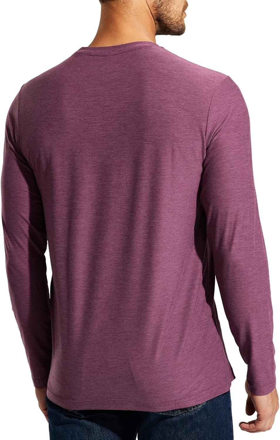 image:imageMIER XSofort Mens Long Sleeve TShirts Lightweight Super Soft Athletic Crew Neck Tees for Running Lounging Casual WorkoutPlum Heather