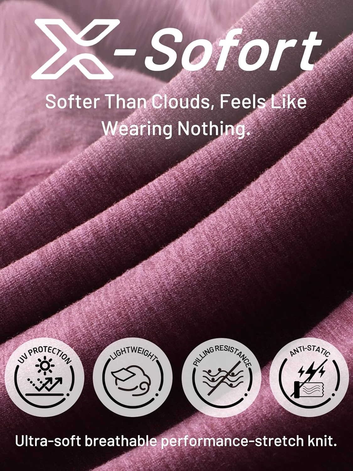 image:imageMIER XSofort Mens Long Sleeve TShirts Lightweight Super Soft Athletic Crew Neck Tees for Running Lounging Casual WorkoutPlum Heather