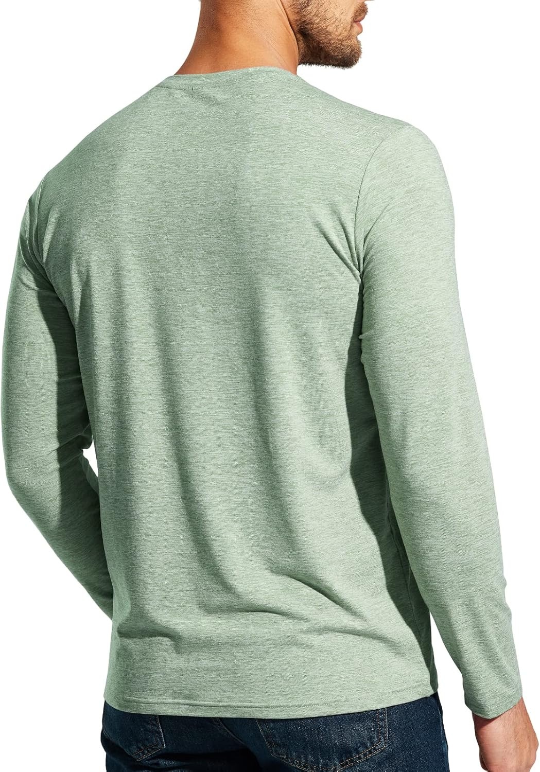 image:imageMIER XSofort Mens Long Sleeve TShirts Lightweight Super Soft Athletic Crew Neck Tees for Running Lounging Casual WorkoutSage Green Heather